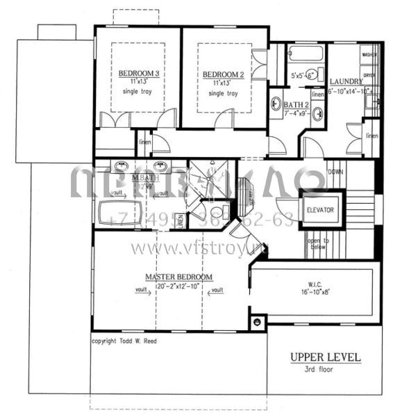 Проект трехэтажного дома с гаражом на три и более машин в стиле Ранчо S5-327 (286-00059)