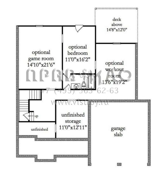 Проект двухэтажного дома с гаражом на две машины в стиле Ранчо S5-256 (957-00048)