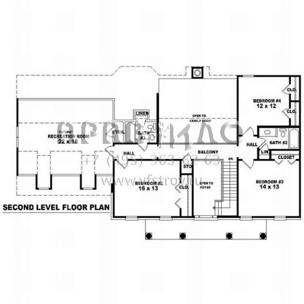 Проект двухэтажного дома с гаражом на две машины в стиле Особняк S5-283 (053-00556)