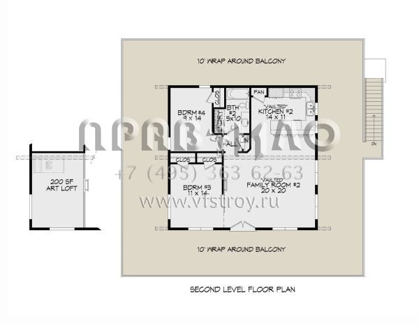 Проект трехэтажного дома без гаража в современном стиле S5-203 (940-00741)