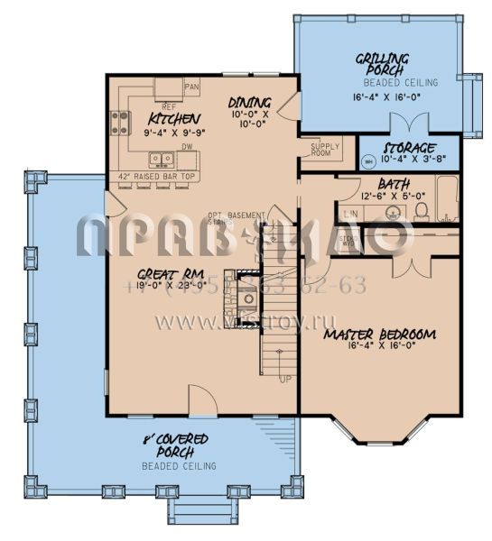 Проект двухэтажного дома без гаража в американском стиле S5-177 (8318-00130)