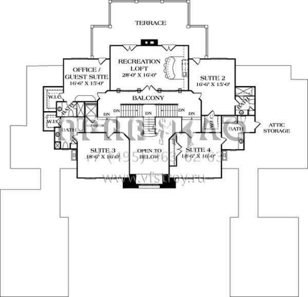 Проект двухэтажного дома с гаражом на три и более машин в английском стиле S5-642 (3323-00547)