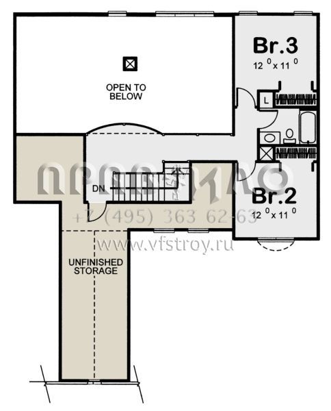 Проект двухэтажного дома с гаражом на три и более машин в стиле Ранчо S5-200 (963-00047)