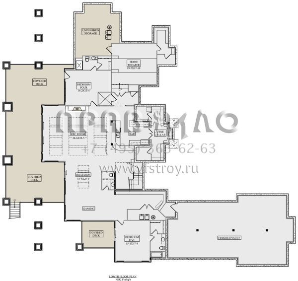 Проект двухэтажного дома с гаражом на три и более машин в стиле Шале S5-551 (5631-00122)