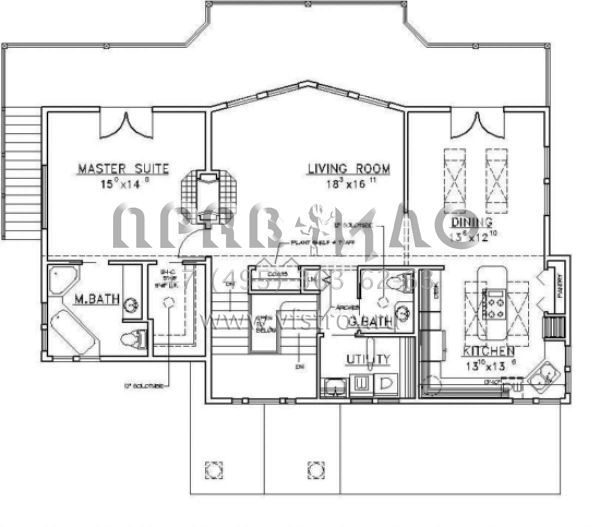 Проект одноэтажного дома с гаражом на две машины в стиле Ранчо S5-169 (039-00270)
