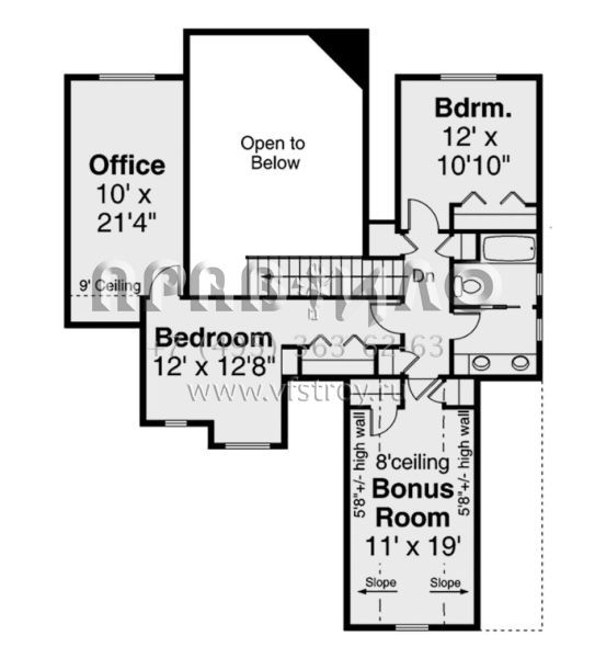 Проект двухэтажного дома с гаражом на две машины в американском стиле S5-242 (035-00904)