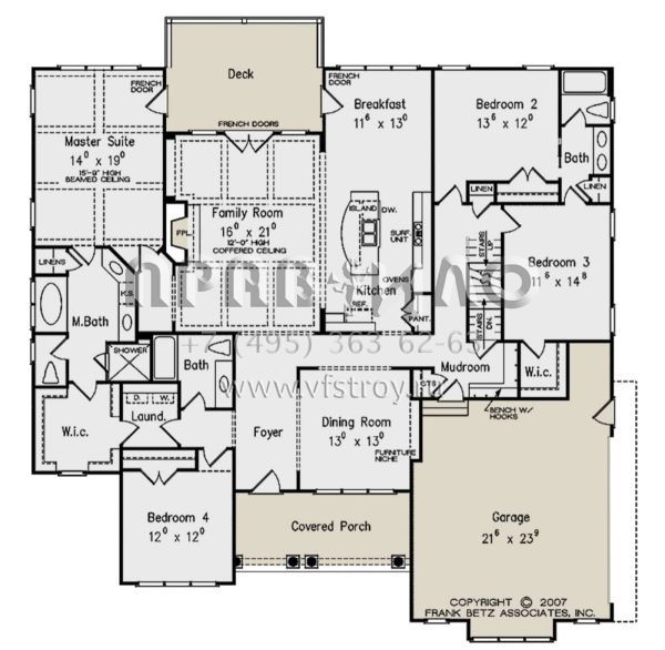 Проект одноэтажного дома с гаражом на две машины в стиле Ранчо S5-246 (8594-00229)