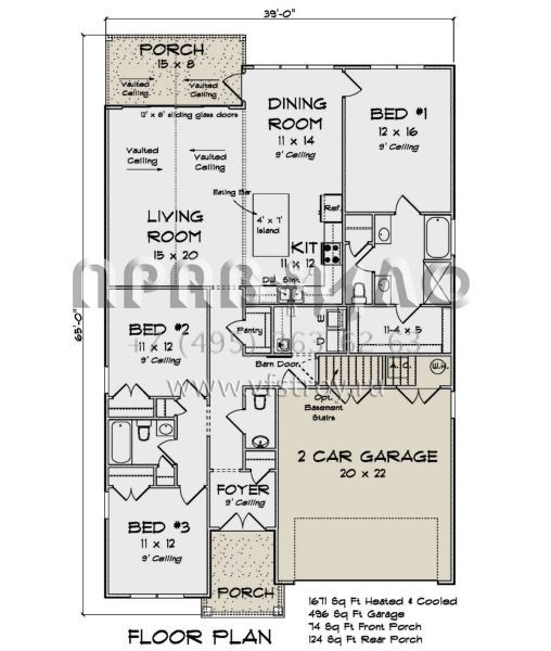Проект одноэтажного дома с гаражом на две машины в современном стиле S5-155 (4848-00375)