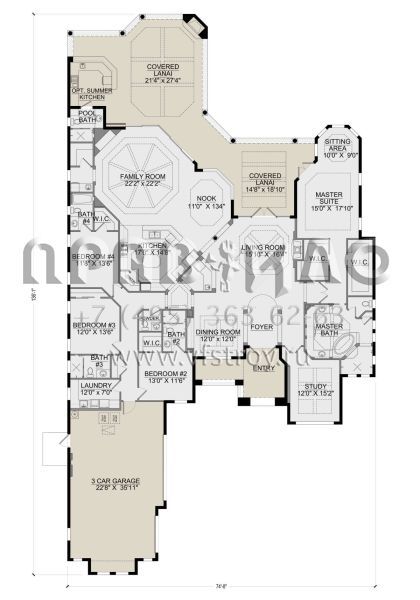 Проект одноэтажного дома с гаражом на три и более машин в прибрежном стиле S5-394 (5565-00129)