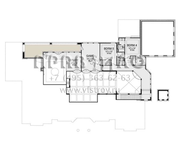 Проект двухэтажного дома с гаражом на три и более машин в современном стиле S5-714 (5445-00373)