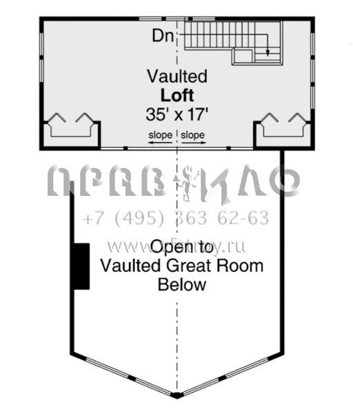 Проект двухэтажного дома с гаражом на три и более машин в стиле Шале S5-290 (035-00871)