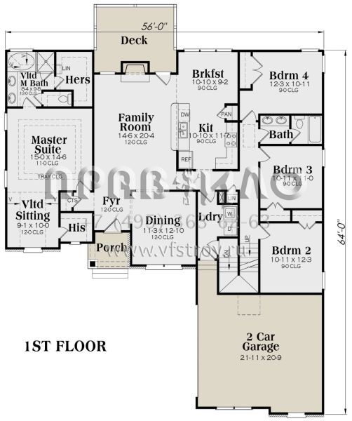 Проект одноэтажного дома с гаражом на две машины в американском стиле S5-192 (009-00080)