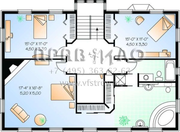 Проект двухэтажного дома без гаража в английском стиле S5-247 (034-00453)