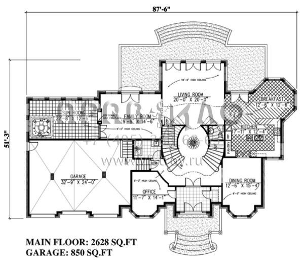 Проект трехэтажного дома с гаражом на три и более машин в современном стиле S5-574 (1785-00169)
