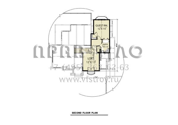 Проект двухэтажного дома с гаражом на две машины в стиле Ранчо S5-200 (2464-00088)