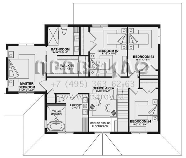 Проект двухэтажного дома без гаража в современном стиле S5-256 (034-01354)