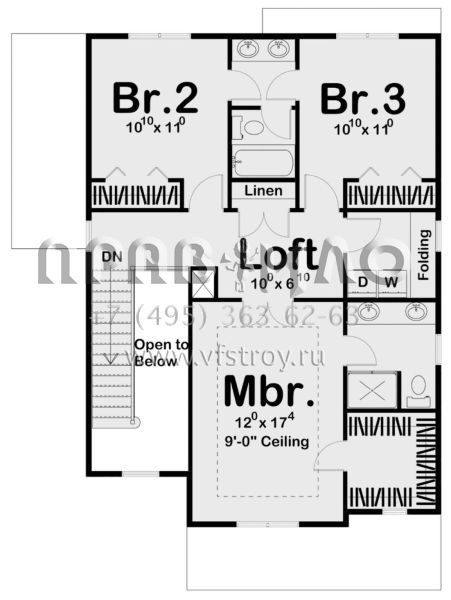 Проект двухэтажного дома с гаражом на две машины в современном стиле S5-166 (963-00425)