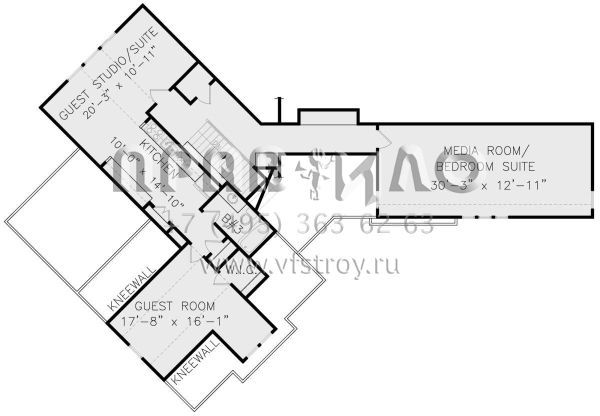 Проект двухэтажного дома с гаражом на две машины в современном стиле S5-423 (699-00171)