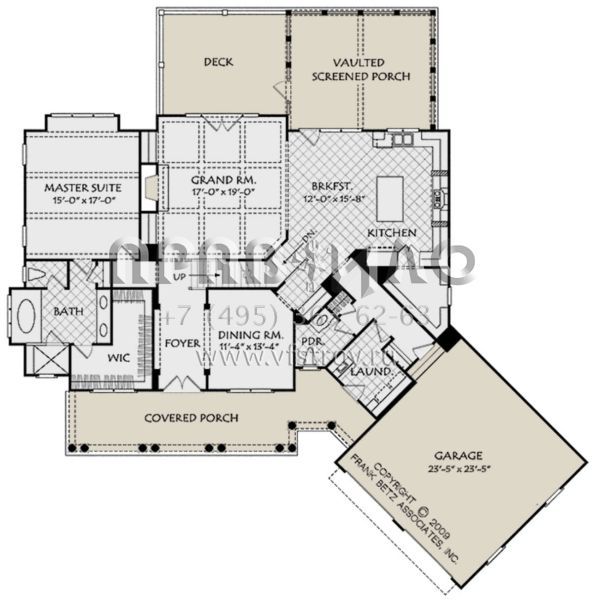Проект двухэтажного дома с гаражом на две машины в стиле Ранчо S5-309 (8594-00109)