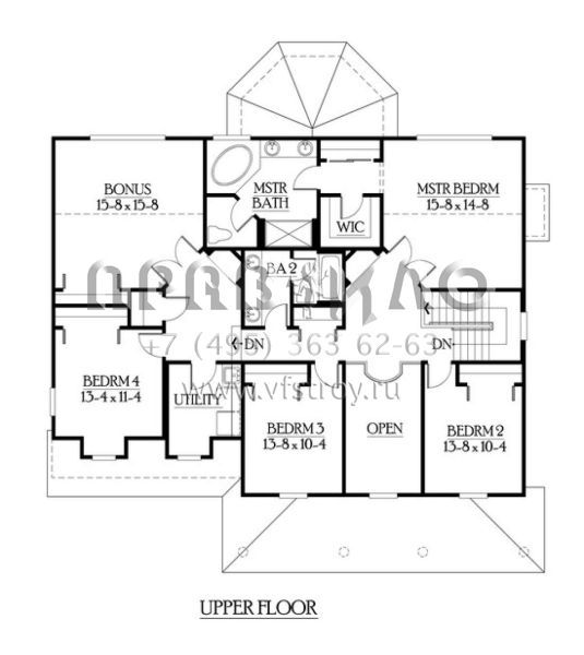 Проект двухэтажного дома с гаражом на три и более машин в стиле Ранчо S5-341 (341-00219)