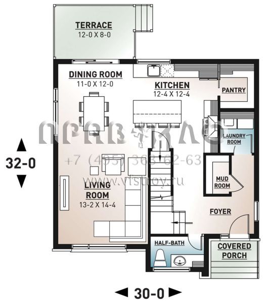 Проект дома кубика в стиле хай-тек с эксплуатируемой крышей S5-156 (034-01183)