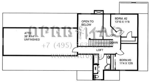 Проект двухэтажного дома с гаражом на три и более машин в американском стиле S5-195 (039-00642)