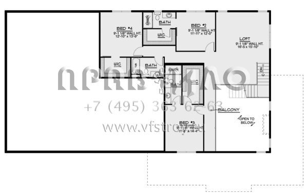 Проект двухэтажного дома с гаражом на три и более машин в стиле БарнХаус S5-273 (5032-00183)