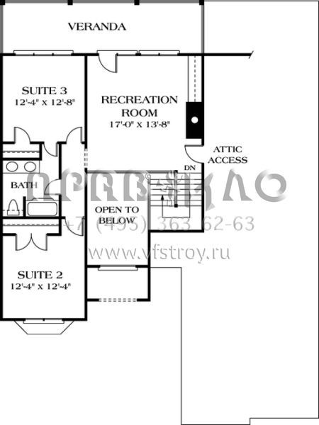 Проект двухэтажного дома с гаражом на две машины в стиле Ранчо S5-254 (3323-00168)