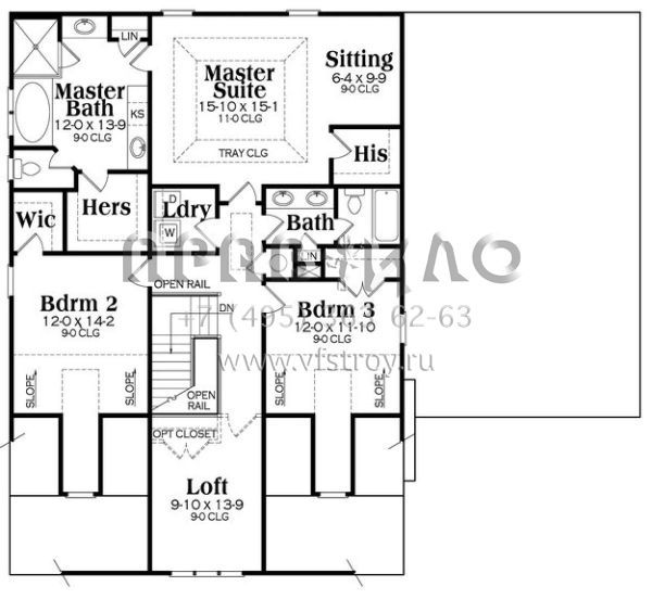 Проект двухэтажного дома с гаражом на три и более машин в американском стиле S5-264 (009-00235)