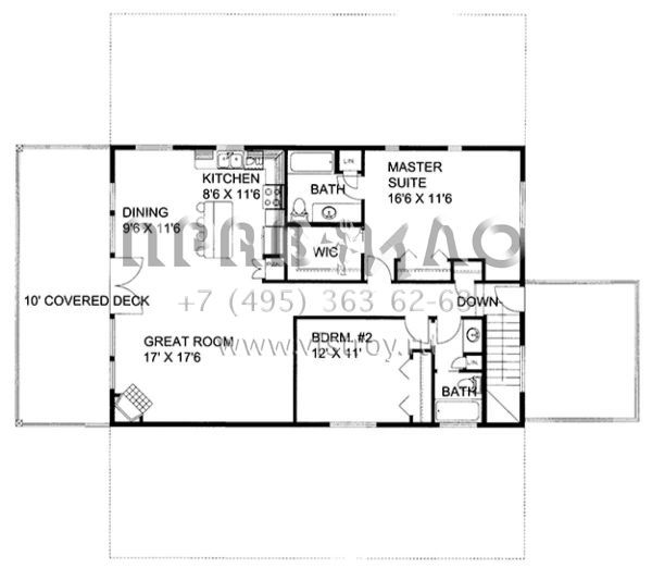 Проект одноэтажного дома с гаражом на три и более машин в стиле Шале S5-154 (039-00637)