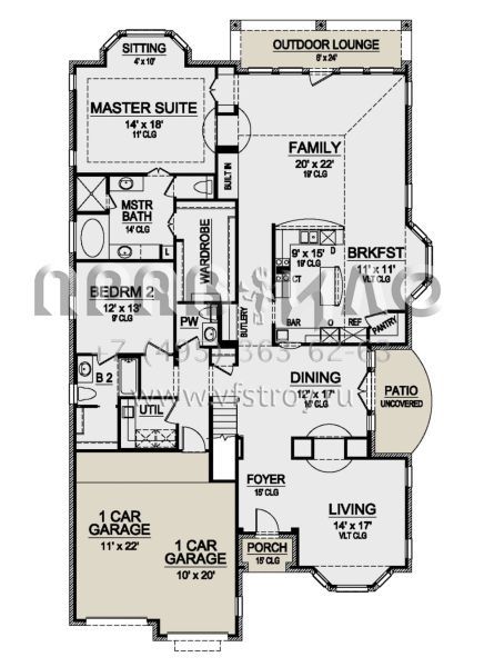 Проект двухэтажного дома с гаражом на две машины в английском стиле S5-320 (5445-00466)