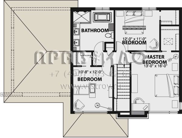 Проект двухэтажного дома с гаражом на одну машину в современном стиле S5-243 (034-01148)