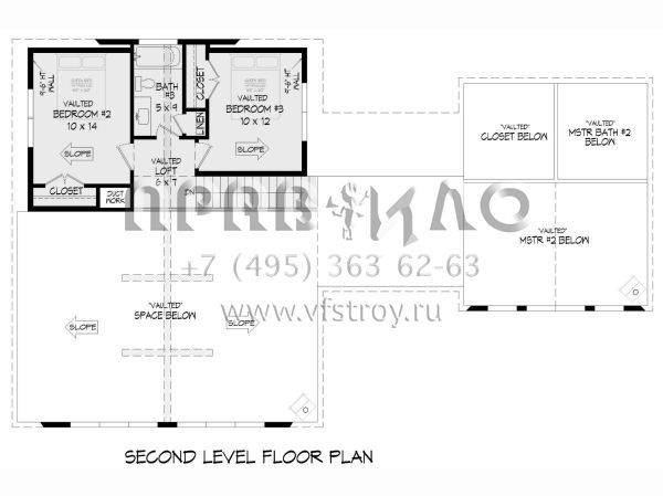 Проект двухэтажного дома без гаража в стиле Шале S5-225 (940-00744)