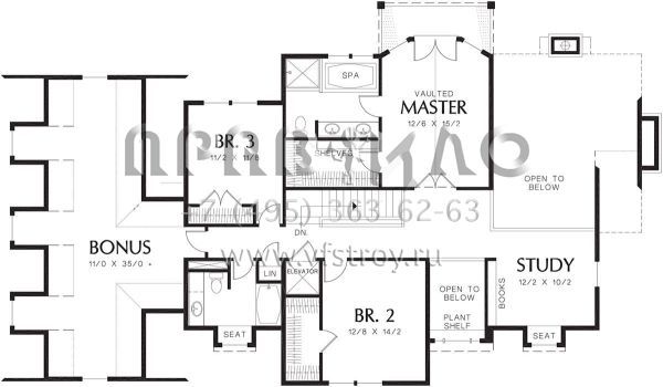 Проект двухэтажного дома с гаражом на три и более машин в американском стиле S5-293 (2559-00540)
