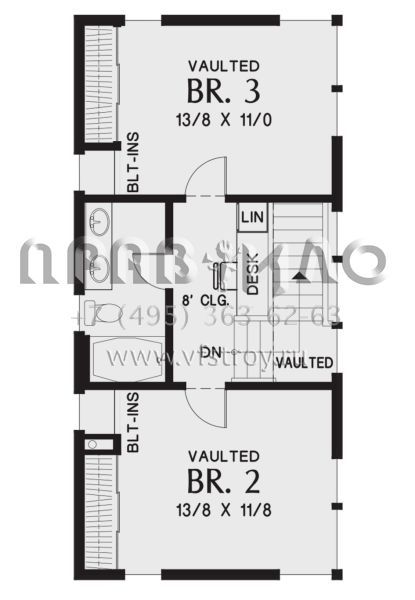 Проект двухэтажного дома с гаражом на две машины в современном стиле S5-220 (2559-00892)