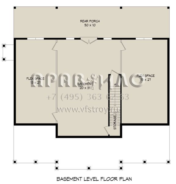 Проект одноэтажного дома без гаража в стиле Ранчо S5-138 (940-00606)
