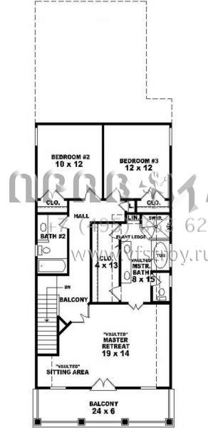 Проект двухэтажного дома с гаражом на две машины в прибрежном стиле S5-190 (053-00071)