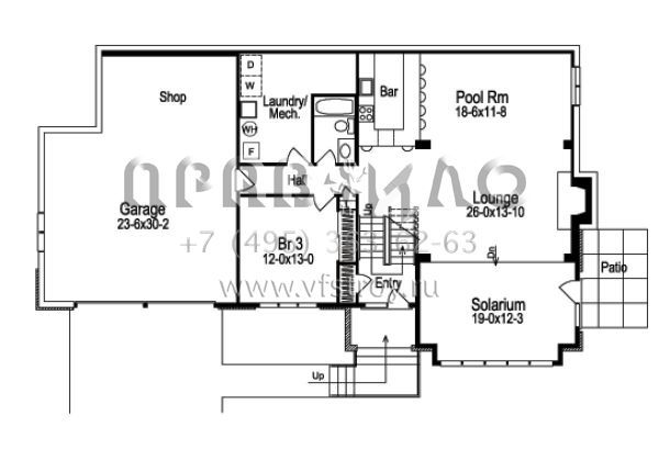 Проект одноэтажного дома с гаражом на две машины в стиле Ранчо S5-326 (5633-00098)