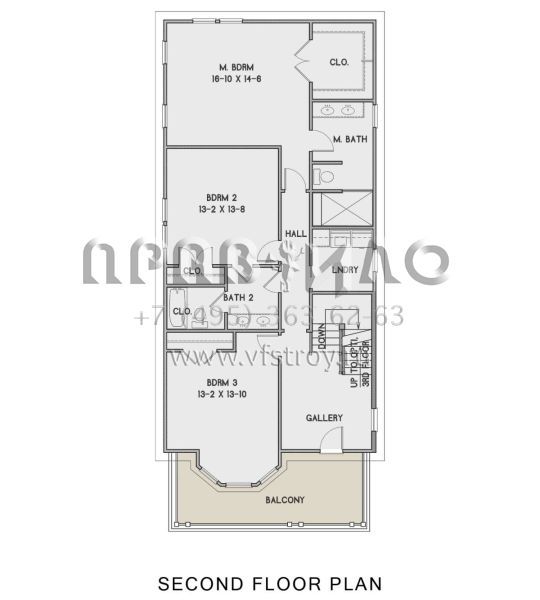 Проект двухэтажного дома без гаража в стиле Ранчо S5-242 (4351-00014)