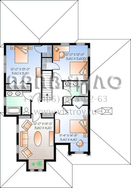 Проект двухэтажного дома с гаражом на две машины в прибрежном стиле S5-237 (034-00800)