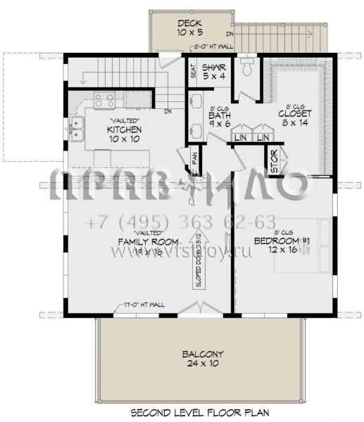 Проект двухэтажного дома без гаража в современном стиле S5-203 (940-00627)