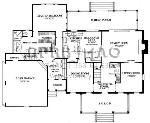 Проект двухэтажного дома с гаражом на две машины в стиле Ранчо S5-278 (7922-00156)