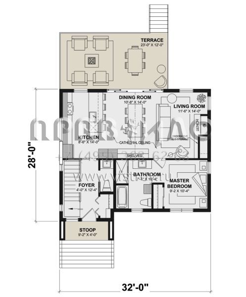 Проект одноэтажного дома без гаража в современном стиле S5-159 (034-01368)