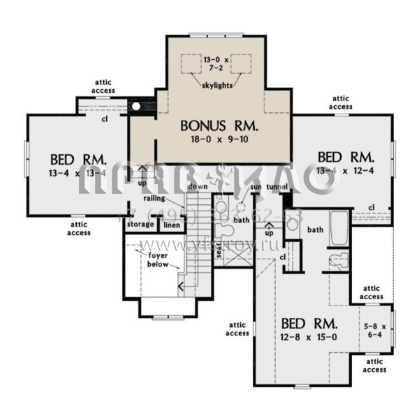Проект двухэтажного дома с гаражом на две машины в американском стиле S5-242 (2865-00104)