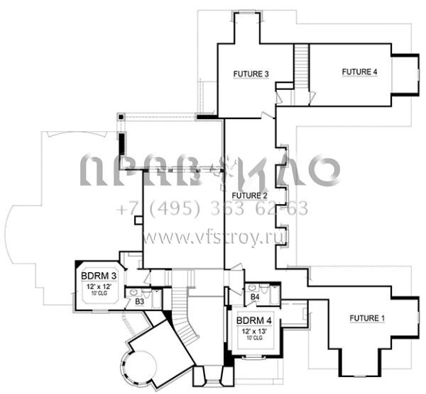 Проект двухэтажного дома с гаражом на три и более машин в английском стиле S5-436 (5445-00252)