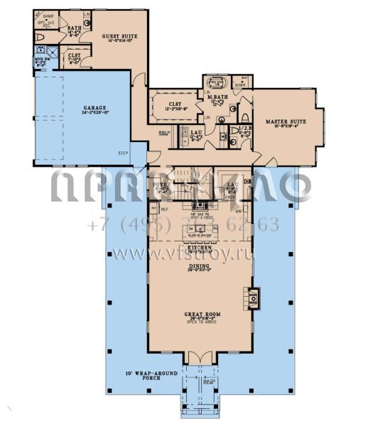 Проект двухэтажного дома с гаражом на две машины в современном стиле S5-378 (8318-00377)