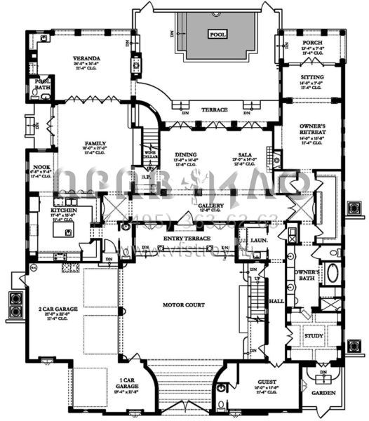 Проект двухэтажного дома с гаражом на три и более машин в современном стиле S5-414 (3978-00001)
