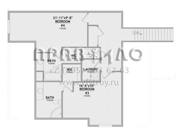 Проект двухэтажного дома с гаражом на три и более машин в американском стиле S5-268 (8768-00088)
