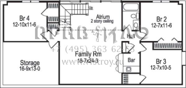 Проект одноэтажного дома с гаражом на две машины в стиле Ранчо S5-230 (5633-00028)