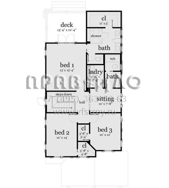 Проект двухэтажного дома с гаражом на две машины в стиле Ранчо S5-193 (028-00112)